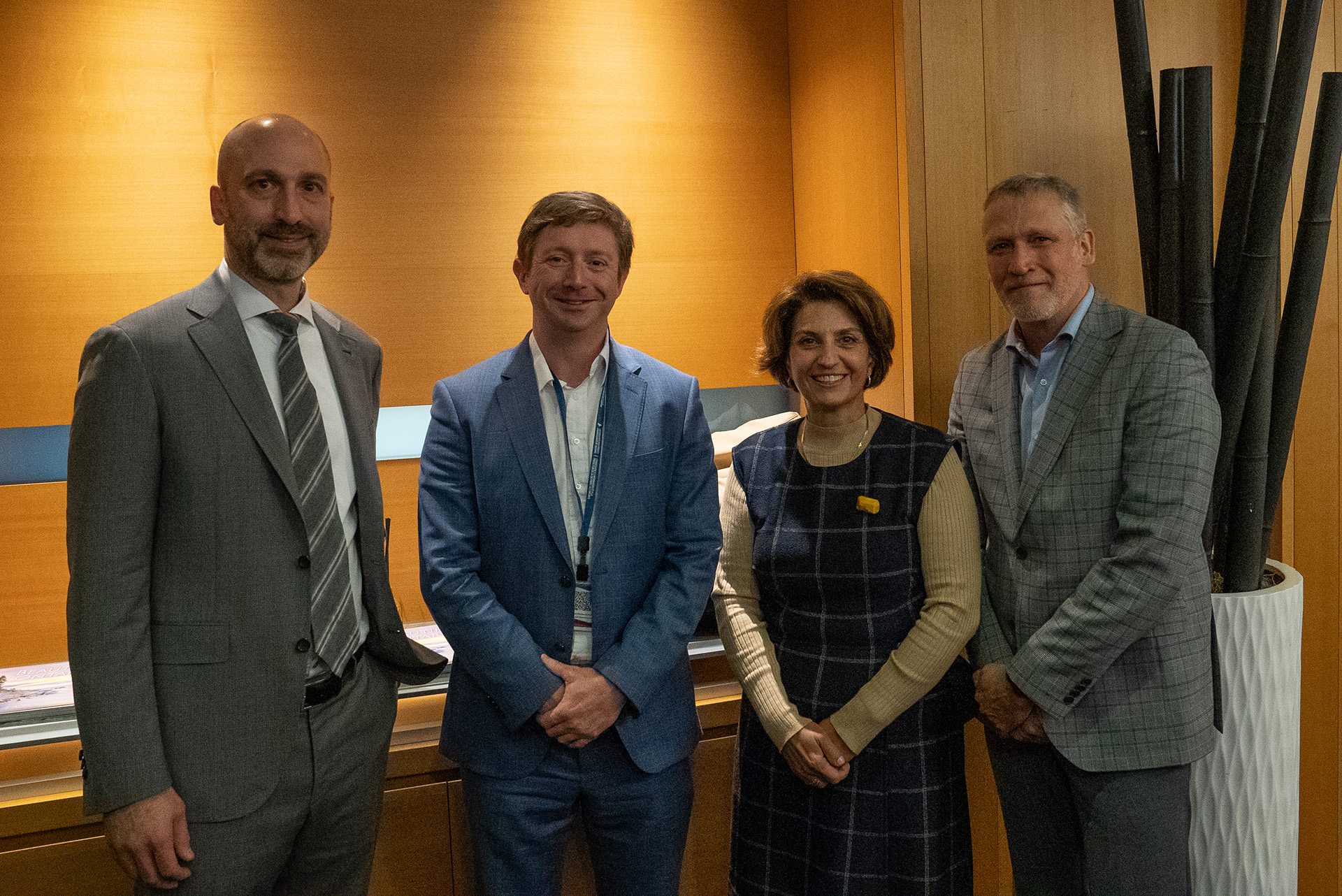 Commissioner Kosseim with Paul Daly, Chair in Administrative Law and Governance at the University of Ottawa, Yan Campagnolo, Vice-Dean of the French Common Law Program at the University of Ottawa, and Vincent Kazmierski, Associate Professor at Carleton University