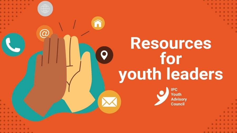 An illustration of two hands high-fiving. Text reads "Resources for youth leaders."